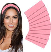 Styla Hair 10 Pack Stretch Headbands Non-Slip Head Wraps Great for Sports, Yoga, Pilates, Running, Gym, Workouts, Baseball, Casual Wear, Gifts & More - Pink