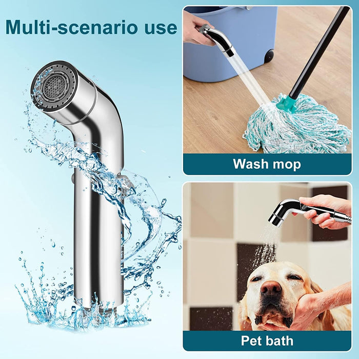 KASTWAVE Bidet Toilet Sprayer Head Stainless Steel Handheld Bidet Sprayer Cloth Bathroom Diaper Sprayer for Kitchen and Toilet Cleaning, without Holder