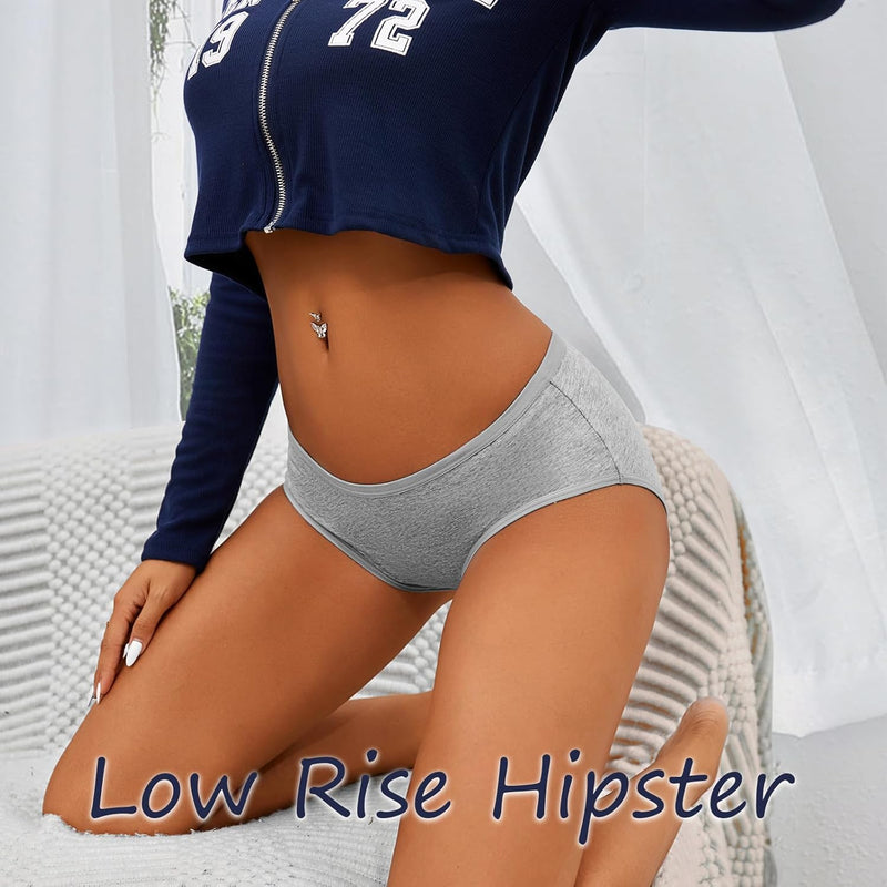 Women's Underwear, High Waist Cotton Breathable Full Coverage Panties Brief Multipack Regular and Plus Size