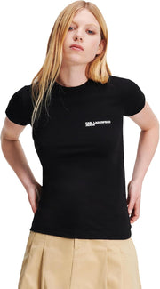 Women's Klj Slim Fit Tee T-Shirt - black