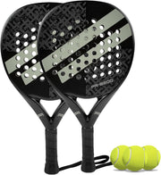 Padel Racket Carbon Fiber Surface with EVA Memory Flex Foam Core Padel Tennis Racquets Lightweight - 8200-gray-2