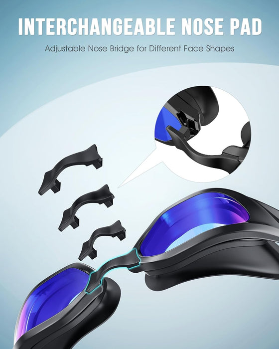 KASTWAVE Swim Goggles, Swimming Goggles Adults, Anti-Fog Goggles, UV Protection Polarized No Leak Pool Goggles, Wide View Clear Vision Pool Goggles, for Youth Men Women