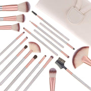 TTRWIN Make up Brushes, 18 Pcs Professional Makeup Brush Set Synthetic Kabuki Face Blush Lip Eyeshadow Eyeliner Foundation Powder Cosmetic Brushes Kit with PU Leather Bag Beige