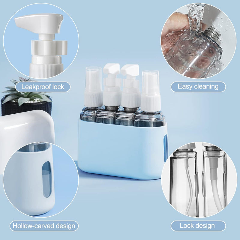 4 Pack Travel Bottles Set for Toiletries: TSA Approved Travel Containers, 50ml/2oz Leak Proof Travel Size Accessories with Label and Storage Box, Perfect for Business or Personal Travel Use, Pink