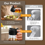 SKY-TOUCH 470ml Oil Sprayer for Cooking, 2 in 1 Glass Olive Oil Sprayer & Dispenser Bottle for Kitchen, Air Fryer, Salad, BBQ, Frying, Baking, Grilling, Food Grade, Leak-Proof, Refillable (Black)