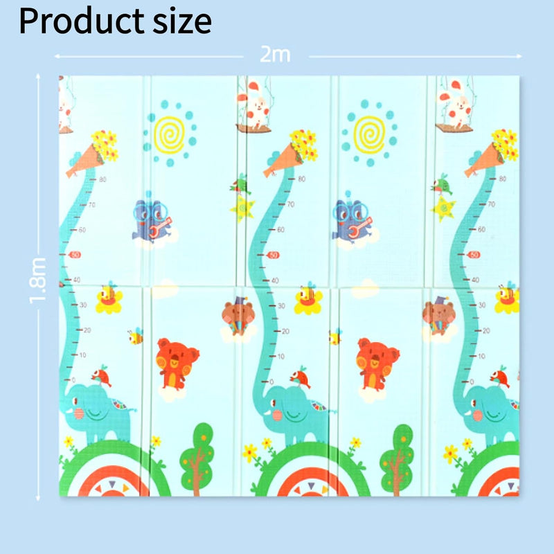 EURCRBU Baby Play Mat, Extra Large 180 * 200cm Folding Baby Crawling Mat, Reversible Play Mat Foam Non-slip Play Mat, Suitable for Children, Infants, Games, Indoor and Outdoor Use-Enlightenment Diary