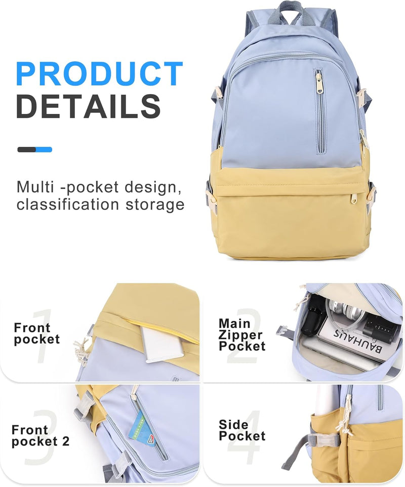VECAVE Lightweight Casual Laptop Backpack Purse for Women,Travel Backpack with laptop compartment