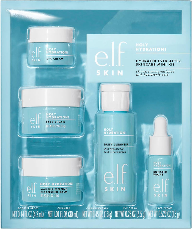 e.l.f. e.l.f.SKIN Hydrated Ever After Skincare Mini Kit, Cleanser, Makeup Remover, Moisturizer & Eye Cream For Hydrating Skin, TSA-friendly Sizes - 28.63 g (Pack of 1)