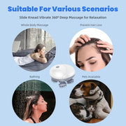 MOMENT Smart Scalp Massager for Men Women, Handheld Cat Dog Pet Head Massager with 3 Speeds, Waterproof Massager for Soothing Muscles Joints, Hair Growth & Stress Relax