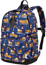 Kids Backpack for Boys, Girls Cute Backpack for School Children's Bookbag - Construction Cars