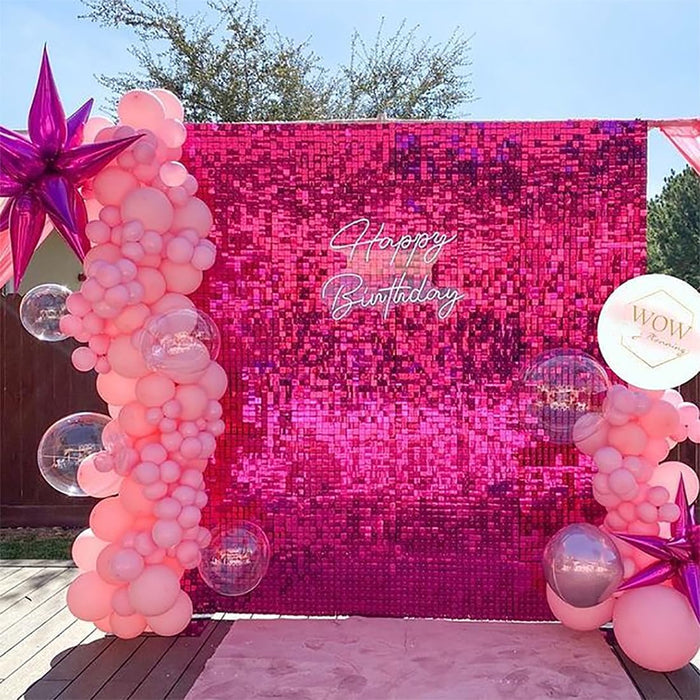 LuoluoHouse Shimmer Wall Panel Sequin Backdrop 36 Panel Birthday Wedding Background Decoration Walls Anniversary Engagement Decorations
