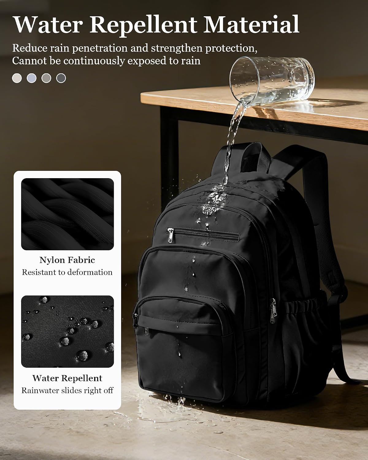 WEPOET Backpack Women Men School Backpack Large with Many Compartments Waterproof Backpack Lightweight for School Backpack Teenager Daypacks Backpack for Boys Girls, A1 black, Rucksack Backpacks – image 7