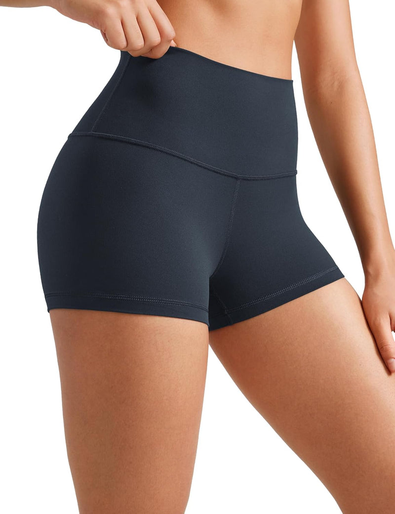 CRZ YOGA Womens Butterluxe Biker Shorts 2.5 Inches - High Waisted Yoga Workout Running Spandex Booty Shorts