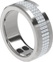 Porodo Jewels Smart Ring Health Tracker 19.1mm, 5 Days Working Time, Sports Mode, Sleep Monitor, Heart Rate & Body Temperature, Calorie Counter, Blood Oxygen, Menstrual Cycle - Silver - 19.1mm