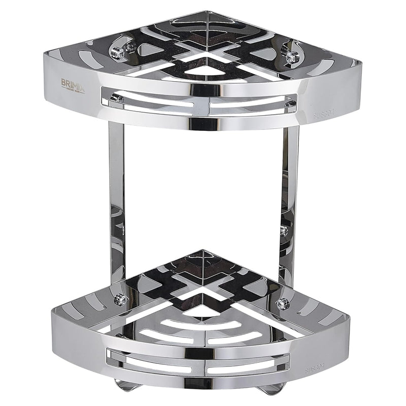 BRIMIX Bathroom Shelves SUS 304 Stainless Steel Shower Caddy Shelf Wall Mounted Shower Rack Corner Shower Organizer