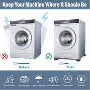 X spring Anti Vibration Pads, 4 Pcs Increased Shock Absorption Washing Machine Support, Noise Reduction Non-slip Foot Pads, Easy Cleaning Anti-Walk Protects Pedestals for Most Washing Machines