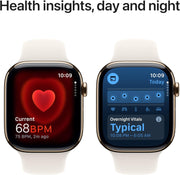Apple Watch Series 10 GPS + Cellular 46 mm Smartwatch with Gold Titanium Case with Gold Milanese Loop - M/L. Fitness Tracker, ECG App, Always-On Retina Display, Carbon Neutral