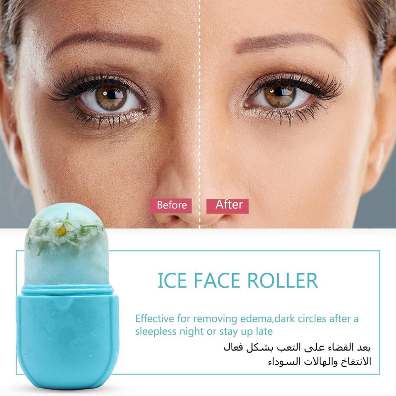JIAOZHAZHA Face Ice Roller & Face Massager, Facial Beauty Ice Roller Skin Care Tools, Skin Care Products-For Face Eyes, Remove Fine Lines, Shrink Pores, Reduce Acne and Lubricate the Skin (Blue)