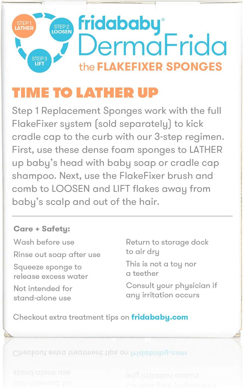 Frida Baby The 3-Step Cradle Cap System By | Dermafrida The Flakefixer | Sponge, Brush, Comb And Storage Stand For Babies With Cradle Cap