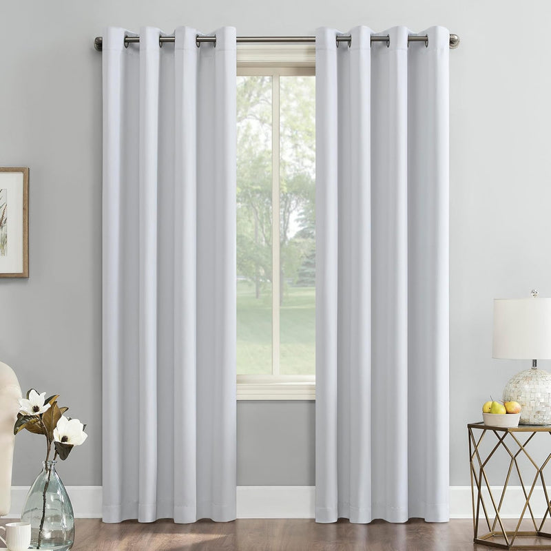 Sun Zero Easton Blackout Energy Efficient Grommet Curtain Panel, Pearl , 40" x 120" , 57796 - Oyster White 137.2W x 213.4L cm (1 Panels)