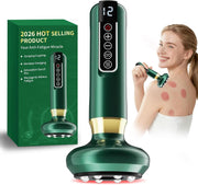 Anti Cellulite Massage Tool, Lymphatic Drainage Massager, 12 Suction Modes Cupping Machine, Rechargeable Cellulite Remover for Legs, for Back Abdomen, Waist, Arms, Legs, Buttocks (Green) - Green