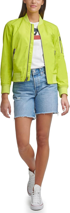 Levi's Women's Women's poly bomber jacket with contrast zipper pockets Jacket