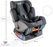 The Moon Brand Sumo Car Seat – Birth to 6yrs Baby Travel Gear – Convertible Rear & ForwardFacing Booster Seat – Reclining Car Seat for Group 012 – Child Comfort Car Accessories – Light Grey