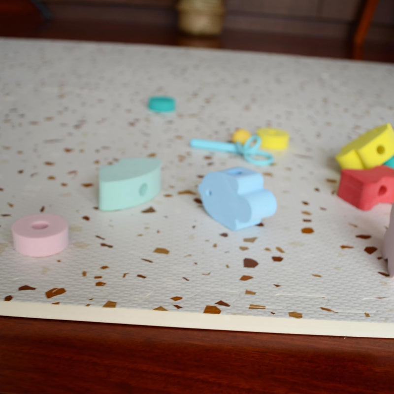 Simple Kid Co. Play Mat for Baby, Toddler and Infants, Six Interlocking Tiles Made with Soft Non-Toxic EVA Foam, 4x6 feet (Clay Terrazzo)