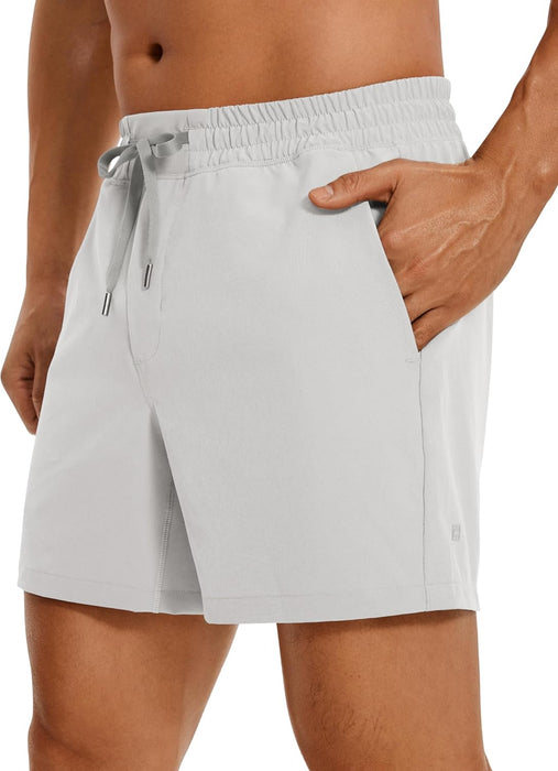 CRZ YOGA Men's Linerless Workout Shorts - 5'' Lightweight Quick Dry Running Sports Athletic Gym Shorts with Pockets