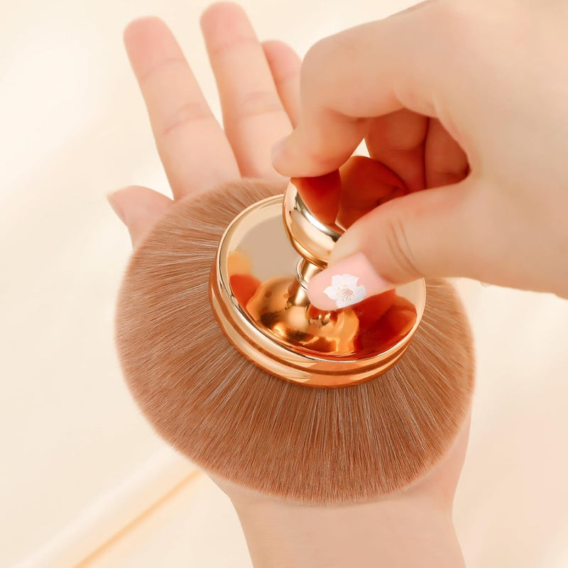 PINKE Extra Large Body Makeup Brush For Self Tanner, 3 Inch Width Self Tanning Blend Brush, Soft Synthetic Hair, Powder, Foundation, Blusher, Bronzer, Face and Body Brush