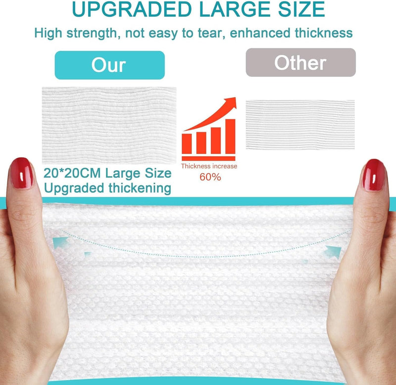 Cotton Facial Dry Wipes 72 Count, Deeply Cleansing Face Towel, Multi-Purpose for Skin Care, Make-up Wipes and Face Towel Super Soft Cotton Tissue Dry Wet Dual Use(1 Pack)