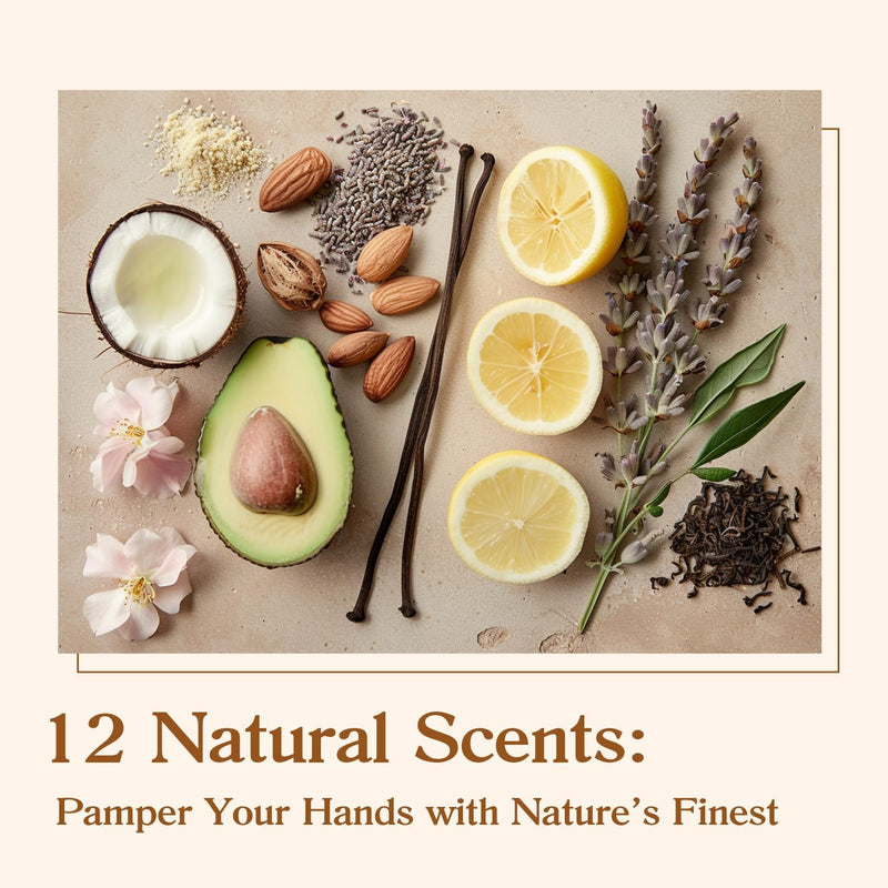 12 Pack Natural Plant Fragrance Hand Cream for Dry Hands Hand Cream Gift Set For Women Girls Hand Lotion Travel Size Shea Butter Mothers Day Gifts Easter Basket Stuffers 12x1oz