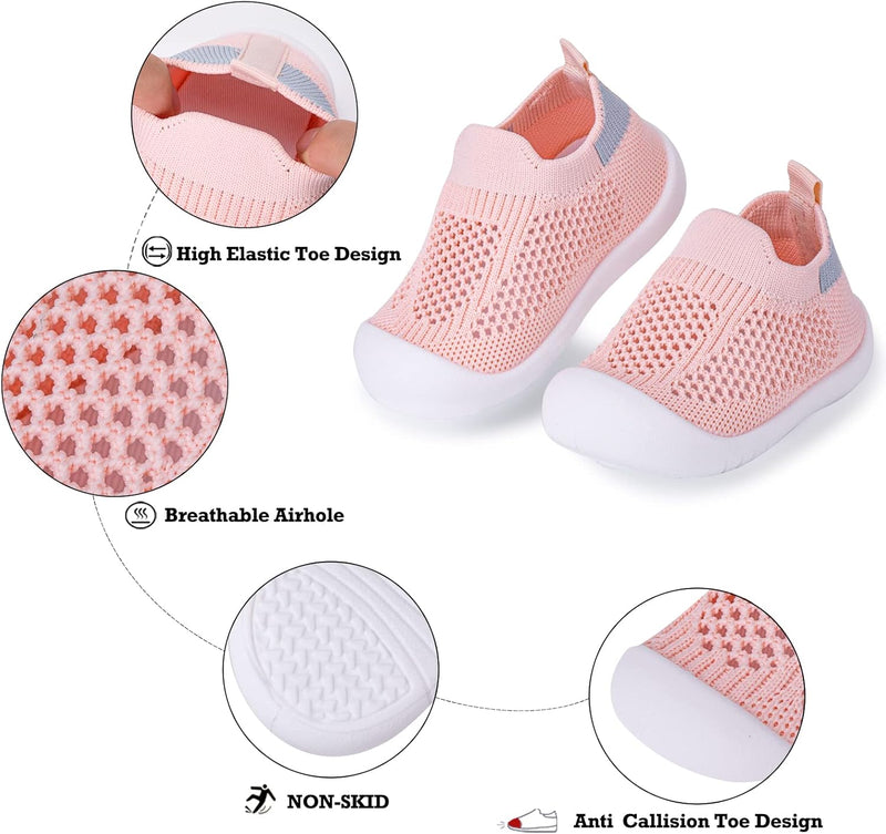 Baby Toddler Non-Skid Sock Shoes Indoor Slipper Breathable Cotton Mesh Lightweight Sole Infant Boy Girls Kids Children