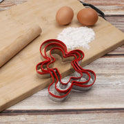 Aputue Gingerbread Man Cookie Cutters, 3 Piece Non-Stick Bakeware Set, Christmas Themed Cookie Molds for Gingerbread Cookies, Perfect for Holiday Parties and Family Baking