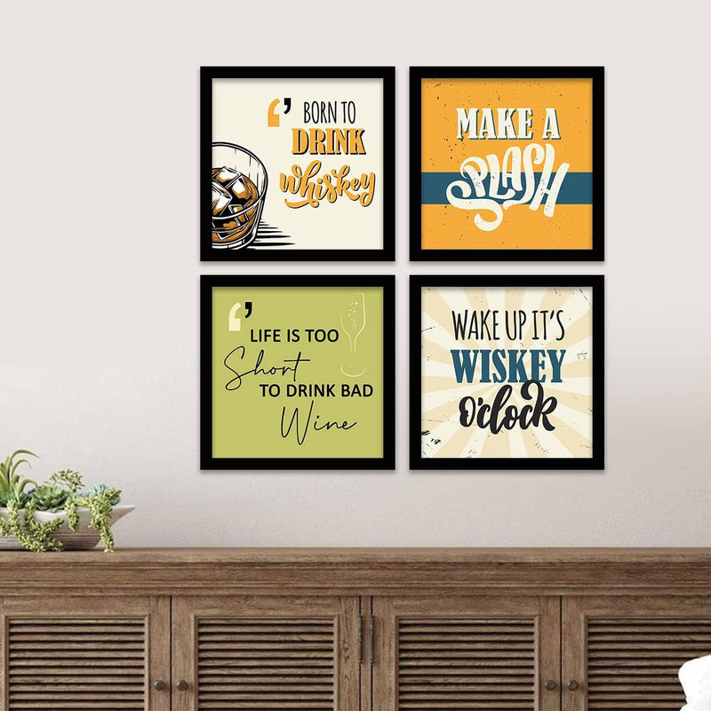 kotart Engineered Wood Photo Frames For Kitchen And Restaurant Wall Decoration - Food Quotes Decor Poster With Frame (11 Inch X 11 Inch, Multi) Design-2, Square)