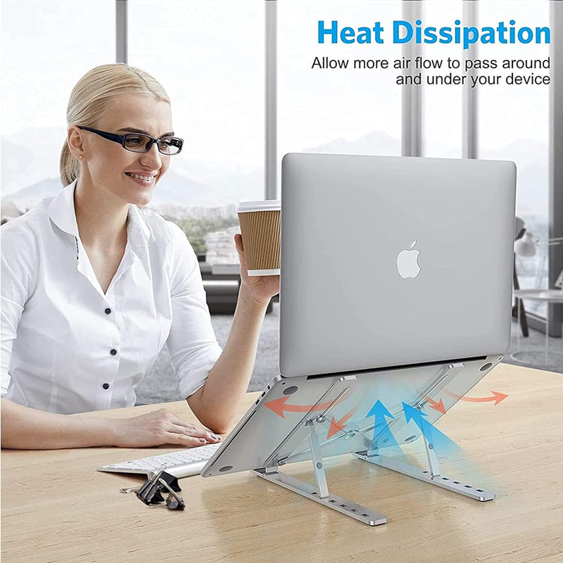 Sulfar Adjustable Laptop Stand Portable Aluminium Laptop Riser & Holder for Desk Foldable Ventilated Cooling Stand for MacBook Pro/Air, HP, Dell, Sony & More (1015.6)
