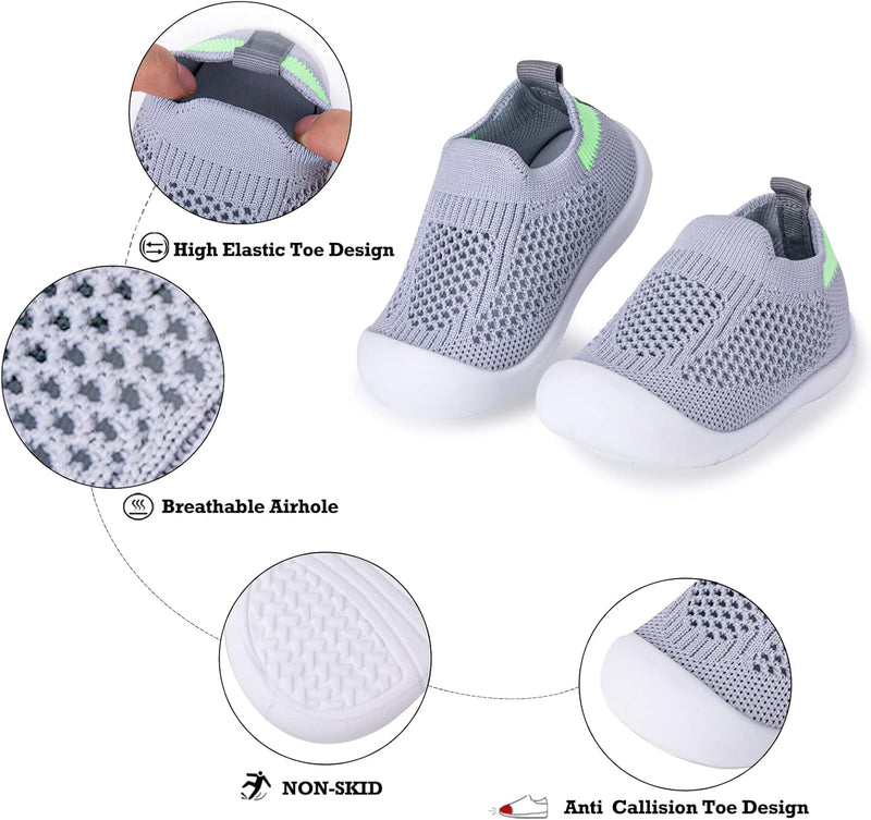 Baby Toddler Non-Skid Sock Shoes Indoor Slipper Breathable Cotton Mesh Lightweight Sole Infant Boy Girls Kids Children