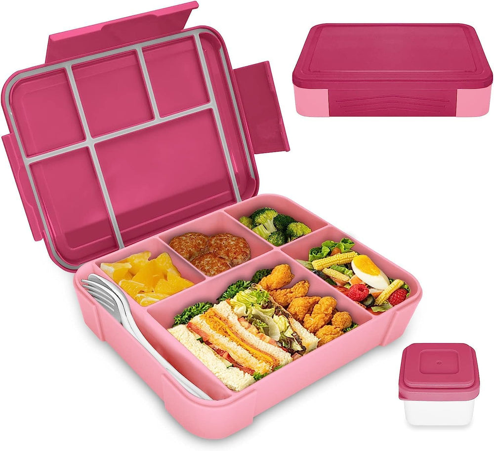 Generic Lunch Box for Kids & Adults, Rectangular, Grey, 1330 ml, 4 Compartments, Leak-proof, Microwave & Dishwasher Safe
