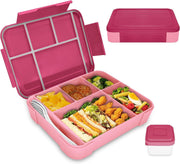 Lunch Box for Kid School,Children's Lunch Box with Compartments, Bento Box Children, Leak-proof Lunch Bento Boxes for Girls and Boys, Snack Box, Perfect for School, Nursery & Trips (Pink Rose) - Pink Rose 1330 ml