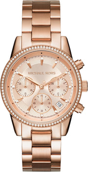 Women's Watch RITZ, 37 mm case size, Quartz Chronograph movement, Stainless Steel strap - Rose Gold