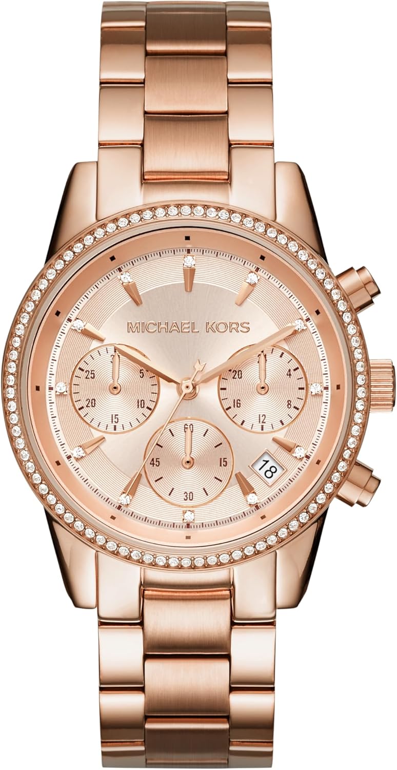 Women's Watch RITZ, 37 mm case size, Quartz Chronograph movement, Stainless Steel strap - Rose Gold