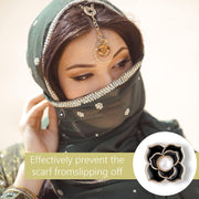KOWVOWZ 8 Pairs Hijab Magnetic Pins, Strongest Commercial Strength Hijab Pins for Women, Flower Shaped Safety Pins Multi-Use Muslim Scarf Magnetic Hijab Buttons