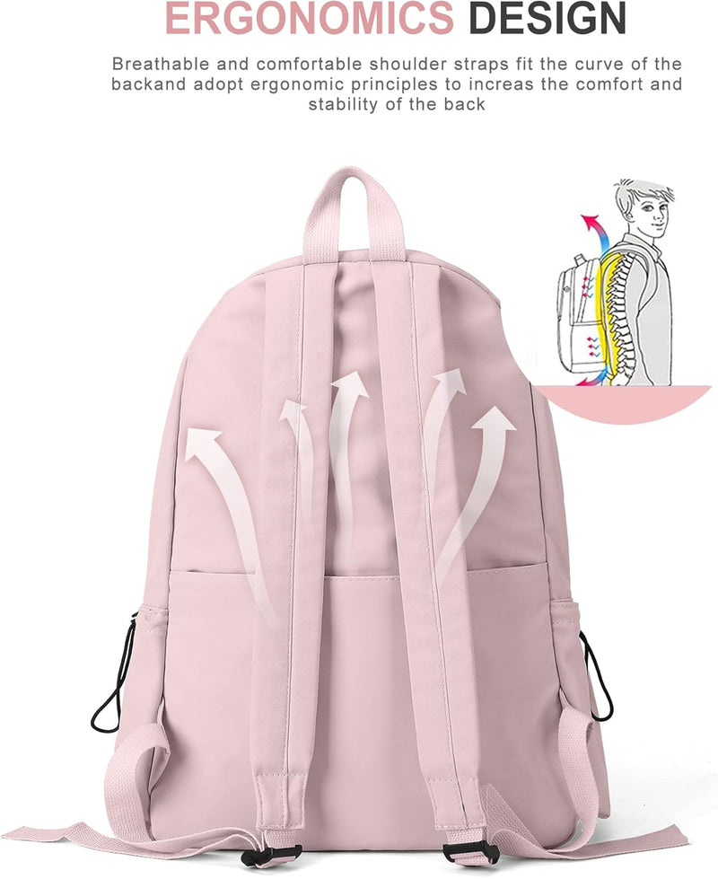 VECAVE Lightweight Casual Laptop Backpack Purse for Women,Travel Backpack with laptop compartment