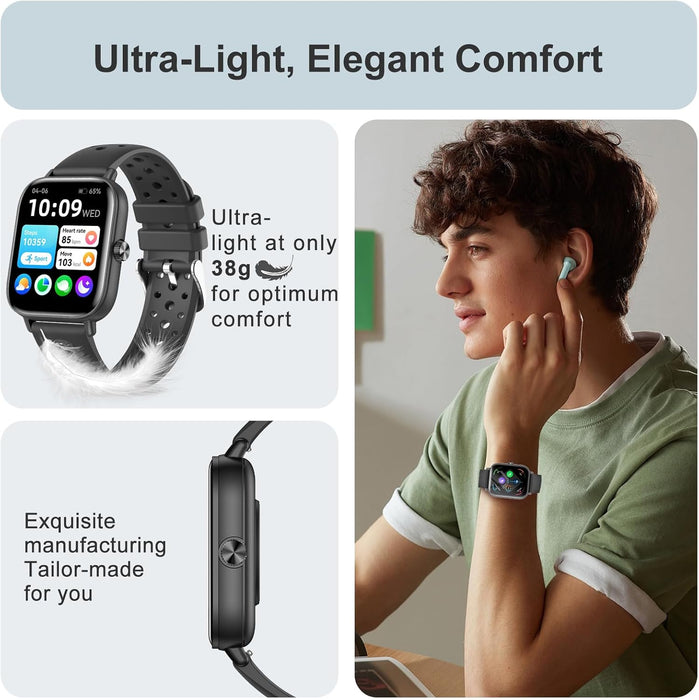 Smart Watch for Women(Answer/Make Call), 1.83" HD Touch Screen Fitness tracker with Heart Rate SpO2 Sleep Monitor,100+ Sport Modes, IP68 Waterproof Smartwatch compatible with iOS & Android, Pink