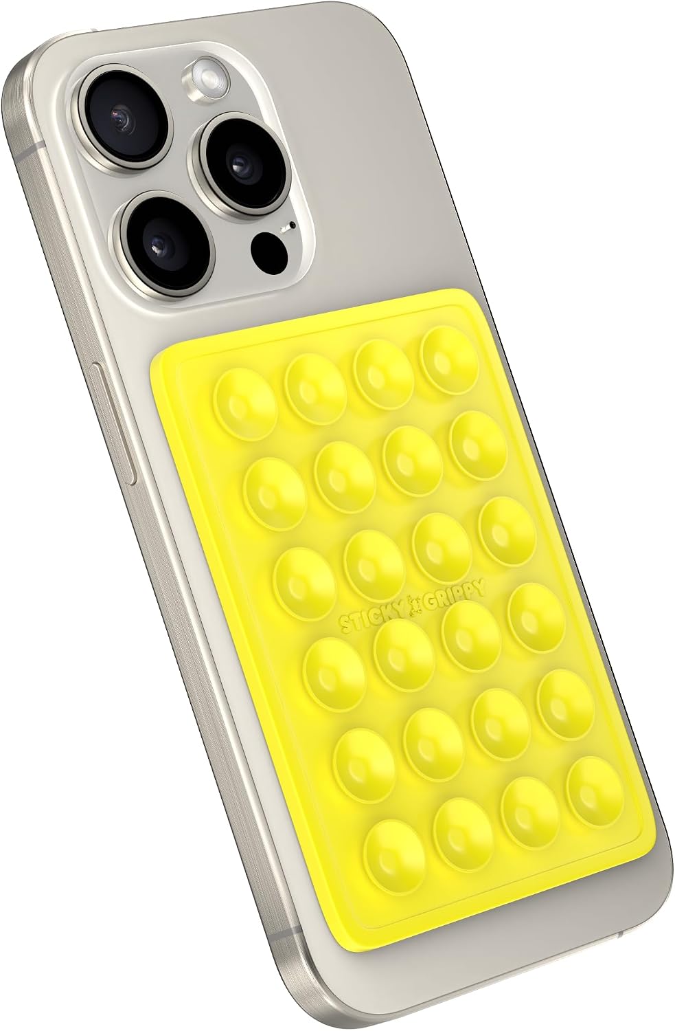 StickyGrippy Suction Phone Case Mount, Silicon Adhesive Phone Accessory for iPhone and Android, Hands-Free Fidget Toy Mirror Shower Phone Holder, Tiktok Videos and Selfies (Black)