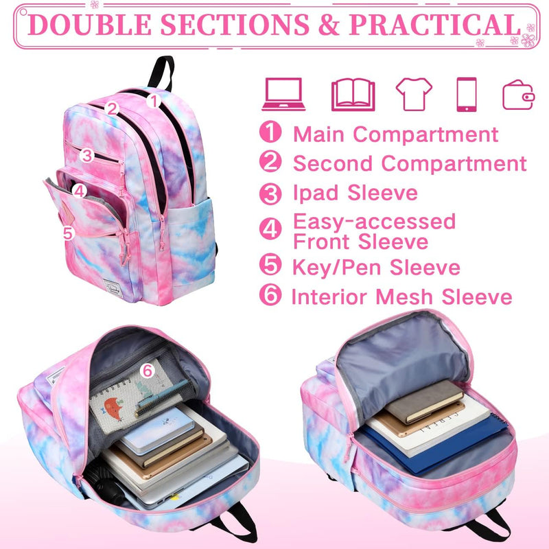 VASCHY School Backpack for Women, Unisex Large Bookbag Schoolbag Casual Daypack for High School/College/Teens/Travel/Work
