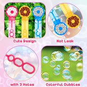 24Pcs Donut Bubble Wands for Kids Bubbles Bulk Party Favors Toy Carnival Prizes Goody Bag Fillers Stuffers Donut Party Favors Birthday Gift Summer Outdoor Pool Beach Mini Bubble for Boys Girls