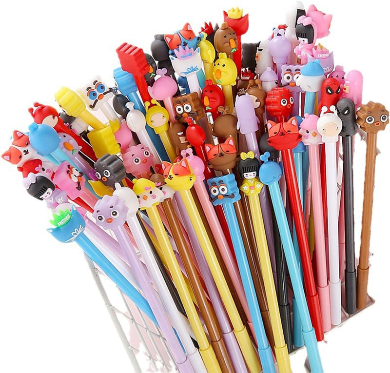 50 Pack Cute Cartoon Pens Animal Writing Pens 0.5 mm Assorted Styles Pens Stationery for Office School Student Kids Present,Classroom, Party Favors, Goodie Bags Fillers, Birthday Day Gifts and Prize