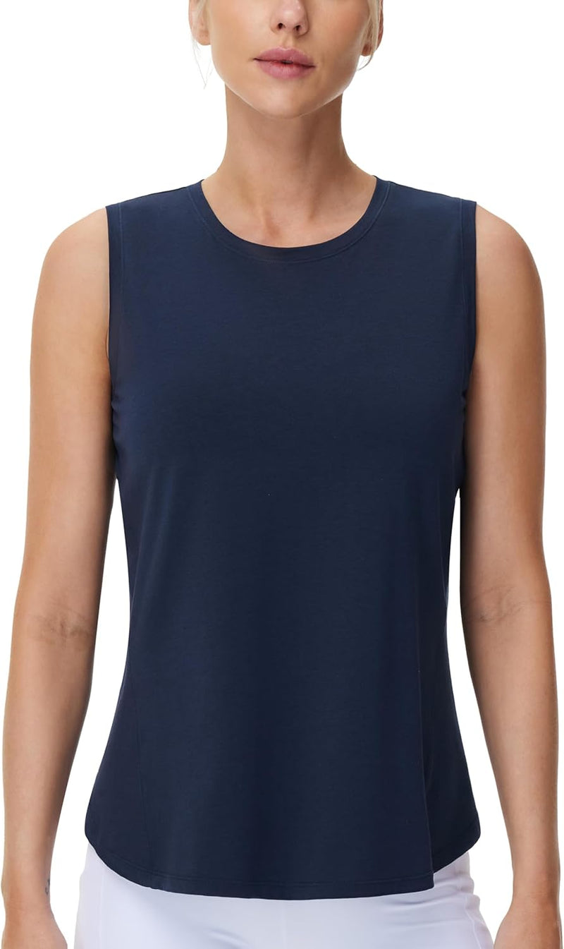 THE GYM PEOPLE Women's Workout Tank Tops Loose Fit Sleeveless Breathable Yoga Shirts with Side Slits