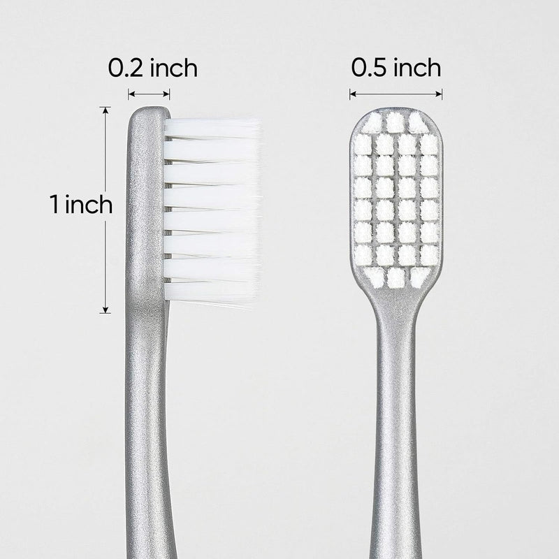 Ultra Soft Nano Toothbrush, for Sensitive Teeth and Gums Care, Extra Soft Silko Toothbrush for Adults and People with Braces, Good Cleaning Effect, for Sensitive Teeth Oral Gum Recession(4 Count) - tan
